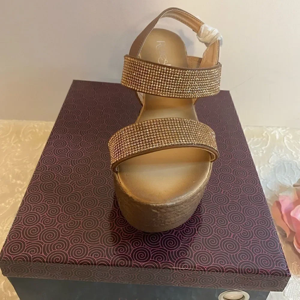 💥Refresh Rhinestone Embellished Wedge Sandals